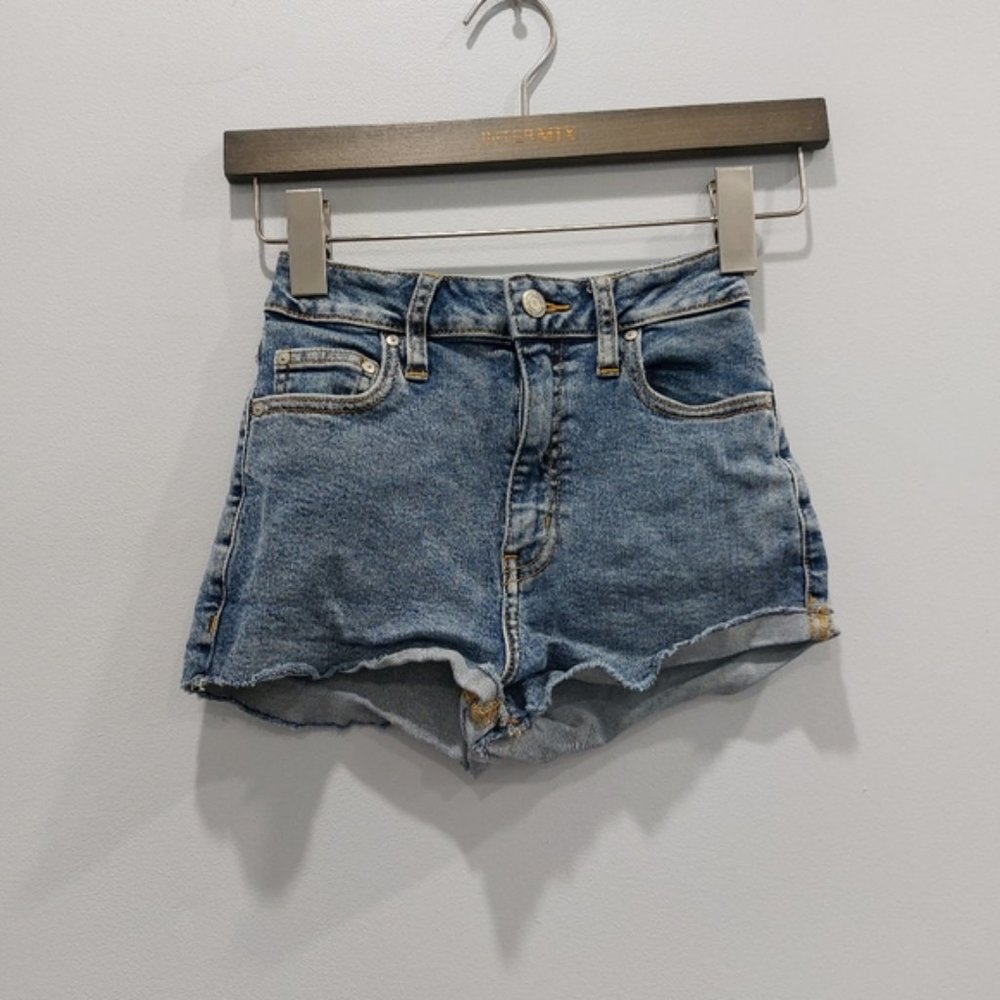 Aritzia Sunday Best Micro Mini Jean Shorts Size 24